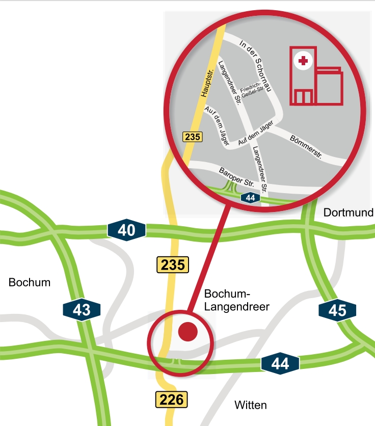 Lageplan Knappschaft Kliniken Universitätsklinikum Bochum