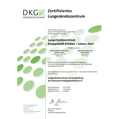 Zertifikat-Lungenkrebszentrum