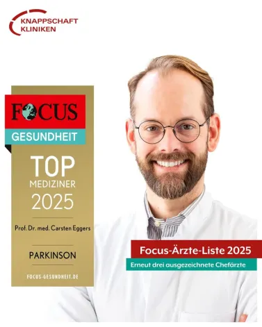 ℹAm 29.04.25 erscheint die neue Ärzte-Liste mit den TOP-Medizinern 2025. Aus den Reihen der Knappschaft Kliniken Bottrop gehören gleich drei Chefärzte zu den ausgezeichneten Experten 🥳!!!
 
ℹProf. Dr. Carsten Eggers ist erneut TOP-Mediziner mit dem Schwerpunkt Parkinson, einem Thema, das ihm ganz besonders am Herzen liegt. „Die erneute Bestätigung als Top-Mediziner auch in diesem Jahr ist ein Beleg für die Qualität in unserem Behandlungsschwerpunkt Parkinson und ist nur möglich durch die exzellente Leistung des gesamten Teams,“ so der Chefarzt unserer Neurologischen Klinik, der vor einigen Jahren ein Parkinson-Zentrum gegründet hat und seitdem das Leistungsspektrum kontinuierlich ausbaut. 
 
ℹDie Virtuelle Parkinson-Klinik gehört zu den neuesten Therapie-Bausteinen in der Behandlung von Parkinson und umfasst eine vierwöchige virtuelle Intensivbehandlung. Mehr Informationen dazu gibt es hier: https://www.youtube.com/watch?v=K68UDG74G_8 
 
Wir gratulieren herzlich zur erneuten Auszeichnung und sagen „weiter so“ !👏👏👏
<a href='https://www.facebook.com/watch/hashtag/kkbottrop' target='_blank'>#kkbottrop</a> <a href='https://www.facebook.com/watch/hashtag/parkinson' target='_blank'>#parkinson</a> <a href='https://www.facebook.com/watch/hashtag/methodiktopmediziner2025' target='_blank'>#methodiktopmediziner2025</a>