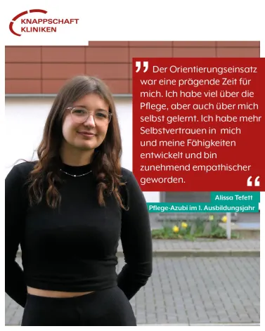 Seit Oktober 2024 sind die Auszubildenden des Kurses BOT O241 auf dem Weg zur Pflegefachkraft. Nach den ersten Wochen Theorie in der Schule ging es am 7. November zum allerersten Mal in die Praxis – der Orientierungseinsatz in der Pflege stand an. 🏥✨

Für viele war das der erste echte Einblick in den Pflegealltag – und damit ein ganz besonderer Moment. Auch Alissa Teffet, 23 Jahre alt und Auszubildende im 1. Ausbildungsjahr, erinnert sich gut an diesen Start:
🗣️ „Die ersten Tage waren für mich eine Mischung aus Aufregung und Unsicherheit. Ich erinnere mich, dass ich anfangs von den vielen neuen Eindrücken überwältigt war.“

Ein wichtiger Meilenstein für unsere Pflegeazubis – und der erste von vielen weiteren! 🙌🏼

<a href='https://www.instagram.com/explore/tags/AusbildungPflege/' target='_blank'>#AusbildungPflege</a> <a href='https://www.instagram.com/explore/tags/Pflegeausbildung/' target='_blank'>#Pflegeausbildung</a> <a href='https://www.instagram.com/explore/tags/Pflegefachkraft/' target='_blank'>#Pflegefachkraft</a> <a href='https://www.instagram.com/explore/tags/ErsterEinsatz/' target='_blank'>#ErsterEinsatz</a> <a href='https://www.instagram.com/explore/tags/Orientierungseinsatz/' target='_blank'>#Orientierungseinsatz</a> <a href='https://www.instagram.com/explore/tags/ZukunftPflegeBottrop/' target='_blank'>#ZukunftPflegeBottrop</a> <a href='https://www.instagram.com/explore/tags/kkbottrop/' target='_blank'>#kkbottrop</a> <a href='https://www.instagram.com/explore/tags/knappschaftkliniken/' target='_blank'>#knappschaftkliniken</a>