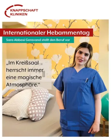 Heute ist Welttag der Hebammen. Dieser Tag soll die Arbeit der Hebammen ehren und auf deren Bedeutung für die Gesellschaft hinweisen.

Wir haben für Euch Hebamme Sara Abbasi Geravand in den Knappschaft Kliniken Paracelsus Marl besucht. Sie ist seit August 2024 dort als Hebamme tätig.

„Ich bin sehr gerne Hebamme, für mich ist es der schönste Beruf, den es gibt. Im Kreißsaal herrscht immer eine magische Atmosphäre. Denn die Geburt eines Kindes ist für die werdenden Eltern ein besonderer Moment und natürlich für die Frauen. Es ist mir wichtig, gerade die Frauen bei dieser für sie oft neuen Erfahrung zu unterstützen. Und wenn ich dann anschließend positive Rückmeldungen bekomme, ist es für mich das aller schönste“, sagt sie.

Bisher hat sie ungefähr 200 Babys auf die Welt gebracht. Jedes Mal war es für sie ein unglaublich schöner Moment.

Auf die Frage, ob sie den Beruf als Hebamme weiterempfehlen kann, antwortet Sara Abbasi Geravand: „Ja, auf jeden Fall! Der Beruf gibt mir so viel positive Energie, die mich auch in meinem restlichen Leben begleitet.“

Wenn Ihr Interesse an diesem Beruf habt, meldet Euch gerne bei unserer Pflegedirektion unter folgender Telefonnummer: 02361 56-1101.
Wir bilden auch Hebammen an unserem Standort in Marl aus.

<a href='https://www.facebook.com/watch/hashtag/hebamme' target='_blank'>#hebamme</a> <a href='https://www.facebook.com/watch/hashtag/tagderhebamme' target='_blank'>#tagderhebamme</a> <a href='https://www.facebook.com/watch/hashtag/knappschaftklinikenparacelsusmarl' target='_blank'>#knappschaftklinikenparacelsusmarl</a> <a href='https://www.facebook.com/watch/hashtag/gesundheitsberufe' target='_blank'>#gesundheitsberufe</a> <a href='https://www.facebook.com/watch/hashtag/geburt' target='_blank'>#geburt</a>