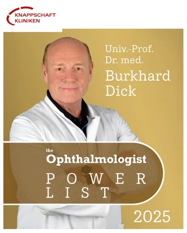 🏅Prof. Dr. Burkhard Dick, Direktor der Klinik für Augenheilkunde an den Knappschaft Kliniken Universitätsklinikum Bochum, wird erneut im Ranking der führenden Spezialisten der globalen Augenheilkunde der internationalen Fachzeitschrift „The Ophthalmologist“ gelistet. Prof. Dick wird in diesem Jahr in der Kategorie „Katarakt & Refraktive Chirurgie“ der „PowerList“ geführt. 

👀 Unter Prof. Dicks Leitung hat die Augenklinik seit 2006 international ein hohes Ansehen für diese beiden wichtigen Felder der Augenheilkunde erworben. Bei der Behandlung des Grauen Stars (Katarakt) und der operativen Behebung von Fehlsichtigkeiten, der refraktiven Chirurgie, sind sowohl die Qualität der Patientenversorgung in Bochum als auch die Beiträge der Klinik zur innovativen Forschung hervorragend. 

🤝 Wir gratulieren herzlich zu dieser Auszeichnung!

<a href='https://www.instagram.com/explore/tags/KnappschaftKliniken/' target='_blank'>#KnappschaftKliniken</a> <a href='https://www.instagram.com/explore/tags/Universitätsklinikum/' target='_blank'>#Universitätsklinikum</a> <a href='https://www.instagram.com/explore/tags/Bochum/' target='_blank'>#Bochum</a> <a href='https://www.instagram.com/explore/tags/Augenklinik/' target='_blank'>#Augenklinik</a> <a href='https://www.instagram.com/explore/tags/PowerList/' target='_blank'>#PowerList</a> <a href='https://www.instagram.com/explore/tags//' target='_blank'>#</a> TheOphthalmologist