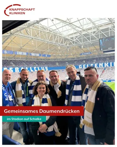 Heute: Gemeinsames Daumendrücken auf Schalke! Auf geht’s! ✊🏼

<a href='https://www.facebook.com/watch/hashtag/sve' target='_blank'>#sve</a> <a href='https://www.facebook.com/watch/hashtag/schalke04' target='_blank'>#schalke04</a> <a href='https://www.facebook.com/watch/hashtag/knappschaftkliniken' target='_blank'>#knappschaftkliniken</a>