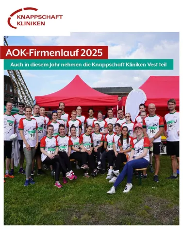 Heute findet der AOK-Firmenlauf 2025 statt – und wir von den Knappschaft Kliniken Vest sind wieder mit dabei!

Gemeinsam laufen Teams aus Recklinghausen und Marl für Bewegung, Teamgeist und jede Menge Spaß.

Wir freuen uns auf einen sportlichen Abend mit vielen Kolleginnen und Kollegen!

<a href='https://www.facebook.com/watch/hashtag/knappschaftklinikenparacelsusmarl' target='_blank'>#knappschaftklinikenparacelsusmarl</a>
<a href='https://www.facebook.com/watch/hashtag/knappschaftklinikenrecklinghausen' target='_blank'>#knappschaftklinikenrecklinghausen</a>
<a href='https://www.facebook.com/watch/hashtag/knappschaftklinikenvest' target='_blank'>#knappschaftklinikenvest</a>
<a href='https://www.facebook.com/watch/hashtag/firmenlauf' target='_blank'>#firmenlauf</a>
<a href='https://www.facebook.com/watch/hashtag/aok' target='_blank'>#aok</a>