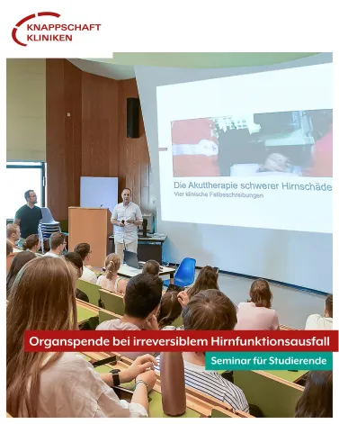 🧠 Was passiert eigentlich, wenn der Hirntod bei einem Patienten eintritt und eine Einwilligung zur Organspende vorliegt? Mit dieser Frage und allen daraus folgenden konnten sich Studierende der Medizin in unserem Krankenhaus beim Seminar „IHA und Organspende“ beschäftigen. IHA steht dabei für den irreversiblen Hirnfunktionsausfall, auch bekannt als Hirntod. 

👨‍🏫 Das Seminar richtete sich an Studierenden aller Semester und behandelt interdisziplinär viele Aspekte einer Organspende bei einem Hirntod, von klinischen Beispielen aus der Neurochirurgie und dem Weg zur Hirntoddiagnostik über ethische und religiöse Aspekte bis hin zum Erstkontakt zu den Angehörigen. Auch Gesprächen mit Organspendeempfängern und Transplantationschirurgen sowie ein Vortrag der Deutschen Stiftung Organtransplantation waren Teil des breit aufgestellten Seminarprogramms, das von Prof. Dr. Mortimer Gierthmühlen, stellvertretender Direktor der Klinik für Neurochirurgie organisiert wird. 

🤓 Wir freuen uns, dass dieses wichtige Thema so gut angenommen wird und das Seminar auch in diesem Jahr wieder gut besucht war! 

<a href='https://www.instagram.com/explore/tags/KnappschaftKliniken/' target='_blank'>#KnappschaftKliniken</a> <a href='https://www.instagram.com/explore/tags/Universiätsklinikum/' target='_blank'>#Universiätsklinikum</a> <a href='https://www.instagram.com/explore/tags/Bochum/' target='_blank'>#Bochum</a> <a href='https://www.instagram.com/explore/tags/Organspende/' target='_blank'>#Organspende</a> <a href='https://www.instagram.com/explore/tags/Transplantation/' target='_blank'>#Transplantation</a> <a href='https://www.instagram.com/explore/tags/Hirntod/' target='_blank'>#Hirntod</a>