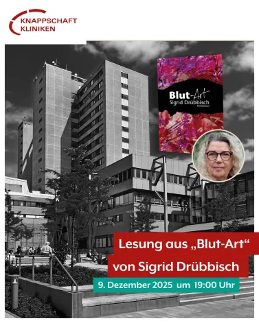 📖 Eine Lesung am Ort des Geschehens: Autorin Sigrid Drübbisch <a href='https://www.instagram.com/_u/atelier_sd58_sigrid_druebbisch/' target='_blank'>@atelier_sd58_sigrid_druebbisch</a> liest aus ihrem neuen Kirminalroman „Blut-Art“. 

🕵️ Ein Unfall, der keiner war. Ein Schweigen, das tötet. Und eine Insel, auf der nichts ist, wie es scheint. Ein tödlicher Autounfall in Witten – doch schnell ist klar: Hier stimmt etwas nicht. Als Hauptkommissarin Karla Lang kurzfristig die Leitung der Ermittlungen übernehmen muss, ahnt sie nicht, wie tief dieser Fall ins Dunkel führt. Denn was als Routine beginnt, entwickelt sich zu einem Albtraum. Ihre Ermittlungen führen die Kommissarin zurück ins Ruhrgebiet. 

🏥Aber in Blut-Art wird nicht nur gemordet, sondern es werden auch Leben gerettet! An dieser Stelle kommt Prof. Dr. Ali Canbay, Klinikdirektor der Medizinischen Klinik, mit seinem Team aus unserem Krankenhaus ins Spiel.

🎶Eine Lesung mit musikalischer Begleitung von Marvin Drübbisch. Der Eintritt ist frei.

🗓 9. Dezember 2025
⏰ 19:00 Uhr 
📍 Hörsaal der Knappschaft Kliniken Universitätsklinikum Bochum 

Anmeldung per E-Mail an: veranstaltungen.bochum<a href='https://www.instagram.com/_u/knappschaft-kliniken/' target='_blank'>@knappschaft-kliniken</a>.de