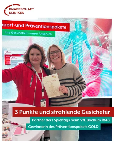 ⚽️Am letzten Samstag durften wir Partner des Spieltags des <a href='https://www.instagram.com/_u/vflbochum1848/' target='_blank'>@vflbochum1848</a>.official gegen Hertha BSC Berlin sein und gemeinsam mit Verein und Fans einen Drei-Punkte-Sieg feiern! 

🤩 Aber nicht nur auf dem Platz feierten die Gewinner: An unserem Aktionsstand in der Stadtwerke Bochum Lounge gab es ebenfalls strahlende Gesichter! Als Hauptgewinne konnten an unserem Glücksrad drei Präventionspakete unserer Sportmedizin gewonnen werden. Die Gewinner*innen bekommen mit ihrem Gutschein ein kostenloses und umfangreiches Check-Up. 

🙌 Auch vor dem Stadion hatten wir wieder die Möglichkeit, unser Krankenhaus den Fans vorzustellen - auch hier konnten an der Reaktionswand Gewinne abgestaubt werden! In der Halbzeit wurden außerdem 200 unserer limitierten Knappschaft-Kliniken-Partnerschals in die Menge geschossen und mi viel Enthusiasmus von großen uns kleinen Fans gefangen!

<a href='https://www.instagram.com/explore/tags/KnappschaftKliniken/' target='_blank'>#KnappschaftKliniken</a> <a href='https://www.instagram.com/explore/tags/Universitätsklinikum/' target='_blank'>#Universitätsklinikum</a> <a href='https://www.instagram.com/explore/tags/Bochum/' target='_blank'>#Bochum</a> <a href='https://www.instagram.com/explore/tags/PartnerDesSpieltags/' target='_blank'>#PartnerDesSpieltags</a> <a href='https://www.instagram.com/explore/tags/VfLBochum1848/' target='_blank'>#VfLBochum1848</a> <a href='https://www.instagram.com/explore/tags/BOCBSC/' target='_blank'>#BOCBSC</a>