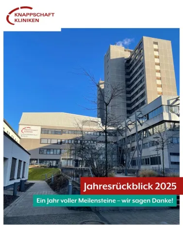 Wir blicken zurück auf ein spannendes Jahr 2025 voller Meilensteine. Dafür sagen wir Danke an unser tolles Team ❤️ 

Im kommenden Jahr werden wir uns weiter zukunftsorientiert aufstellen und unsere Versorgung stetig weiterentwickeln. Dabei bleiben wir, wie gewohnt, Ihr verlässlicher Gesundheitspartner 🤝 

Wir wünschen einen guten Start in 2026!

<a href='https://www.facebook.com/watch/hashtag/KnappschaftKliniken' target='_blank'>#KnappschaftKliniken</a> <a href='https://www.facebook.com/watch/hashtag/Universitätsklinikum' target='_blank'>#Universitätsklinikum</a> <a href='https://www.facebook.com/watch/hashtag/Bochum' target='_blank'>#Bochum</a> <a href='https://www.facebook.com/watch/hashtag/Jahresrückblick2025' target='_blank'>#Jahresrückblick2025</a>