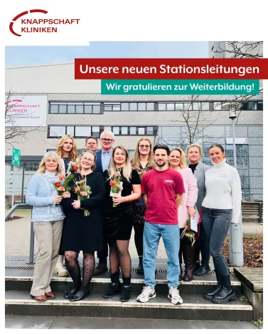 👏 Wir gratulieren unseren neuen Stationsleitungen ganz herzlich zum erfolgreichen Abschluss der Weiterbildung! Zwei Jahre haben sie mit großem Engagement, Flexibilität und Teamgeist die Weiterbildung absolviert und gleichzeitig unsere Stationen tatkräftig unterstützt – eine besondere Leistung.

❤️ Vielen Dank für euren Einsatz und Verantwortungsbewusstsein für eure Kolleg*innen und unser Haus. Für eure neue Rolle wünschen wir euch viel Erfolg, Freude und Stärke! 

<a href='https://www.instagram.com/explore/tags/KnappschaftKliniken/' target='_blank'>#KnappschaftKliniken</a> <a href='https://www.instagram.com/explore/tags/Universitätsklinikum/' target='_blank'>#Universitätsklinikum</a> <a href='https://www.instagram.com/explore/tags/Bochum/' target='_blank'>#Bochum</a> <a href='https://www.instagram.com/explore/tags/Weiterbildung/' target='_blank'>#Weiterbildung</a> <a href='https://www.instagram.com/explore/tags/Stationsleitung/' target='_blank'>#Stationsleitung</a> <a href='https://www.instagram.com/explore/tags/Pflege/' target='_blank'>#Pflege</a>