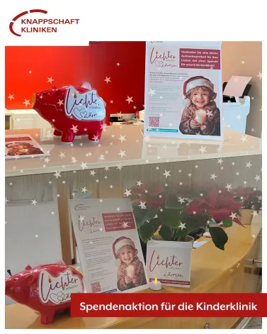 Lichter schenken, Herzen wärmen❤🕯️
 
In der Vorweihnachtszeit wollen wir mit einer besonderen Spendenaktion gemeinsam für ein MEHR an Möglichkeiten bei der Versorgung kleiner Patienten in unserer Kinderklinik sorgen. Es sind nicht nur die medizinische Versorgung und Pflege, die den Heilungsprozess fördern – auch Nähe, Geborgenheit und ein warmes, kindgerechtes Umfeld sind von entscheidender Bedeutung.

Mit eurer Unterstützung können wir den Kindern mehr als nur eine gute medizinische und pflegerische Behandlung bieten. Mit eurer Spende helft ihr uns, ein kindgerechtes Wohlfühlumfeld zu schaffen mit:
-	Spielmaterialien, die Freude und Ablenkung bringen
-	kindgerechten Angeboten, die den Heilungsprozess unterstützen

Warum wir eure Unterstützung brauchen:
Obwohl die medizinische Grundversorgung für Erwachsene und Kinder in Deutschland gesetzlich geregelt ist, reicht das Budget oft nicht aus, um den besonderen Bedürfnissen einer Kinderklinik gerecht zu werden. Zusätzliche Angebote wie kindgerechte Therapien und heilungsfördernde Maßnahmen werden häufig nur durch Spenden finanziert.

So könnt ihr helfen:
Schon mit jeder kleinen Spende (an der Krankenhausinformation beider Standorte) können wir etwas bewirken. Als Dankeschön erhaltet ihr:
-	ein LED-Teelicht – für ein Leuchten in dieser besonderen Zeit
-	ein Ausmalbild oder eine Weihnachtsgeschichte – als Mitbringsel für kleine und große Patienten

Macht mit – wir sagen Danke🙏 für ein MEHR an Möglichkeiten!