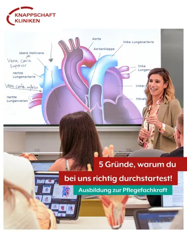 ⁉️ Du suchst nicht nur eine Ausbildung, sondern einen Platz, an dem du wirklich durchstarten kannst? Dann bist du bei uns genau richtig! Wir suchen Nachwuchspflegekräfte mit Herz, Begeisterung und Freude an der Arbeit mit Menschen. 

Unsere Top 5 Gründe, warum du bei uns genau richtig bist: 

🤓 Auf unseren beiden Ausbildungsstationen in der Neurologie und im Intensivbereich lernst du in enger Begleitung durch examinierte Pflegekräfte den kompletten Pflegeprozess in der Praxis kennen. 

🤝 Unsere zentralen Praxisanleiterinnen begleiten dich mit gezielter und strukturierter Praxisanleitung durch deine ganze Ausbildung bis zum Examen. 

🩺 Als Universitätsklinikum der Ruhr-Universität Bochum arbeiten wir nach universitären Standards in Medizin und Pflege. Übrigens: Wenn du dich für ein Pflegestudium interessierst – auch das kannst du bei uns dual absolvieren! 

🏥 Bei uns gibt es Theorie und Praxis an einem Ort: Auf dem Gelände unseres Krankenhauses befindet sich auch unsere Pflegeschule. Das heißt, keine langen Wege, alles ist direkt erreichbar. 

📱 Schluss mit der Zettelwirtschaft. Unser Krankenhaus arbeitet digital und davon profitieren auch unsere Auszubildenden. Du erhältst zum Ausbildungsstart ein eigenes iPad, welches du nach bestandener Probezeit behalten darfst. 

🚀 Du bist auf der Suche nach einem Ausbildungsplatz? Bewirb Dich jetzt für die dreijährige Ausbildung zur Pflegefachkraft mit Ausbildungsstart zum 1. August oder 1. Oktober 2026! Link zum Bewerbungsportal in unserer Bio.

<a href='https://www.instagram.com/explore/tags/KnappschaftKliniken/' target='_blank'>#KnappschaftKliniken</a> <a href='https://www.instagram.com/explore/tags/Universitätsklinikum/' target='_blank'>#Universitätsklinikum</a> <a href='https://www.instagram.com/explore/tags/Bochum/' target='_blank'>#Bochum</a> <a href='https://www.instagram.com/explore/tags/Ausbildung/' target='_blank'>#Ausbildung</a> <a href='https://www.instagram.com/explore/tags/Pflege/' target='_blank'>#Pflege</a> <a href='https://www.instagram.com/explore/tags/Pflegefachkraft/' target='_blank'>#Pflegefachkraft</a> <a href='https://www.instagram.com/explore/tags/AusbildunginBochum/' target='_blank'>#AusbildunginBochum</a>